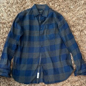 rag & bone Blue and brown Plaid flannel Button-Down Shirt size S